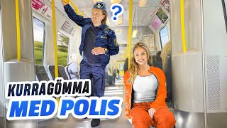 KURRAGÖMMA MED POLIS PÅ TUNNELBANAN