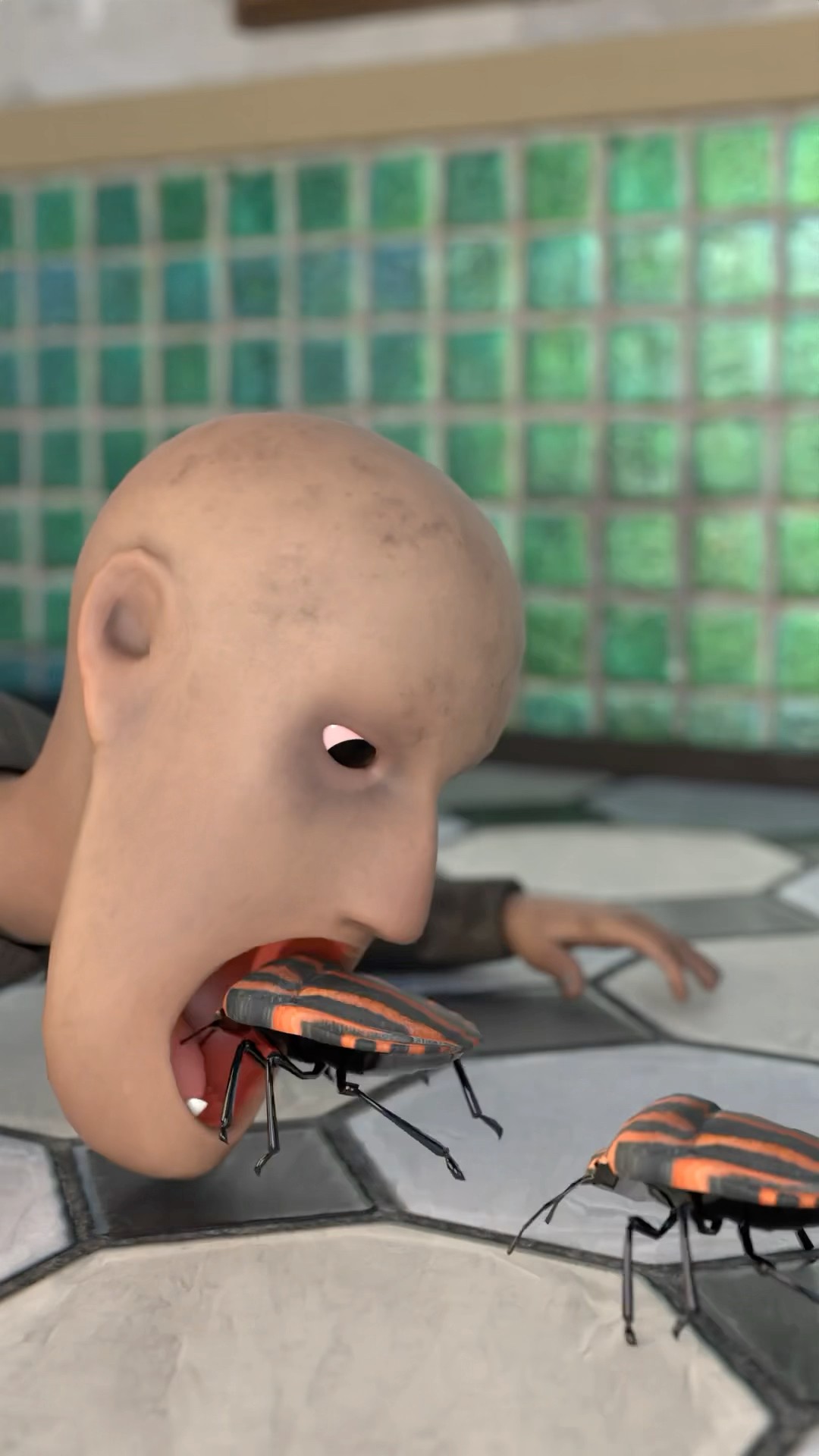 Does he like insects!