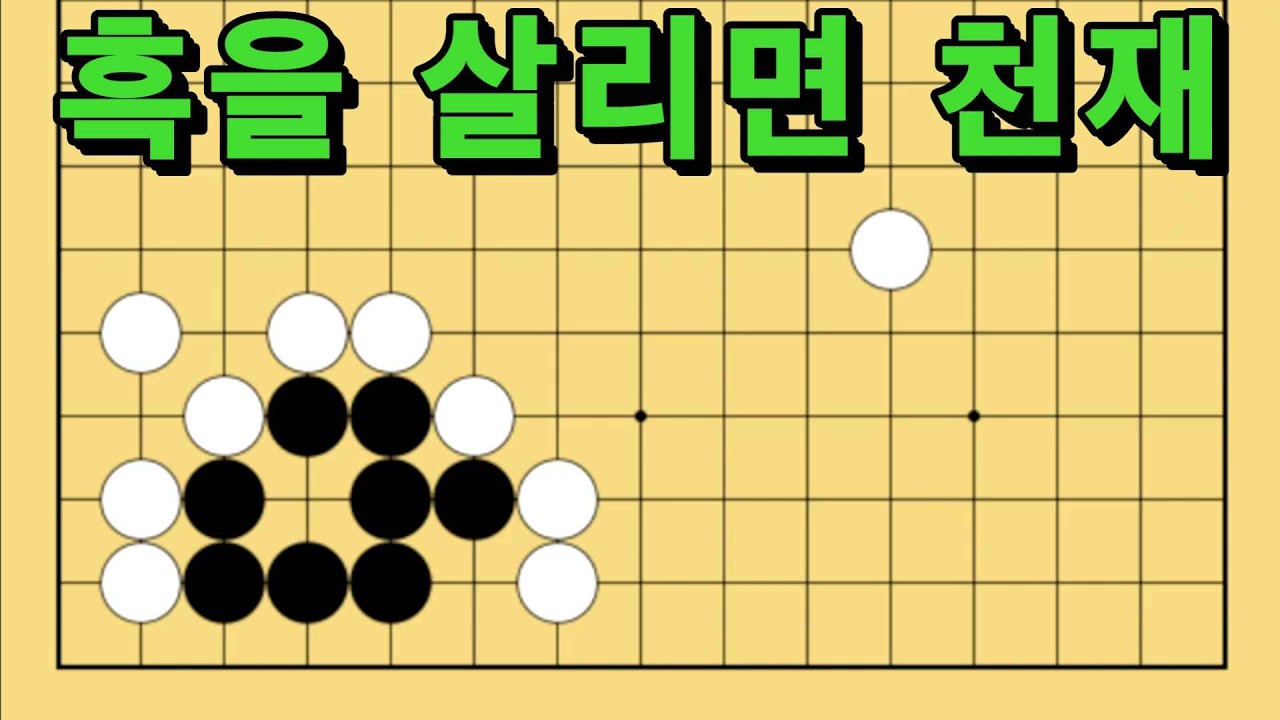 바둑 묘수 사활 - 고수의 향기를 물씬 풍기는 묘수가 있습니다. 흑을 살려보세요.