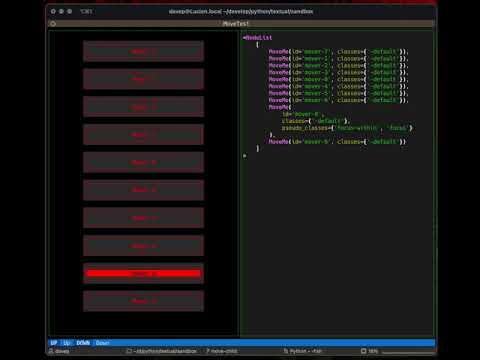 Toying with a child widget moving interface for Textual