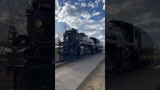 2816 ‘Empress’ rolls up at the Calgary CPKC Last Spike exhibition.