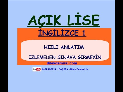 Açık Lise İNGİLİZCE 1