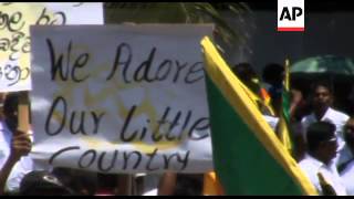 Thousands protest outside British High Commission against UN human rights probe