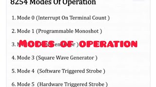 8254 modes of operation