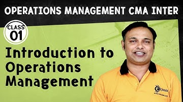 Introduction to Operations Management - Operations Management CMA Inter