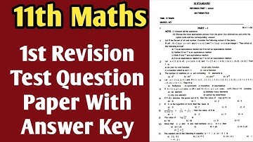 11th|Maths|1st|Revision|Test|2022|Question Paper with Answer Key|Vincent Maths|