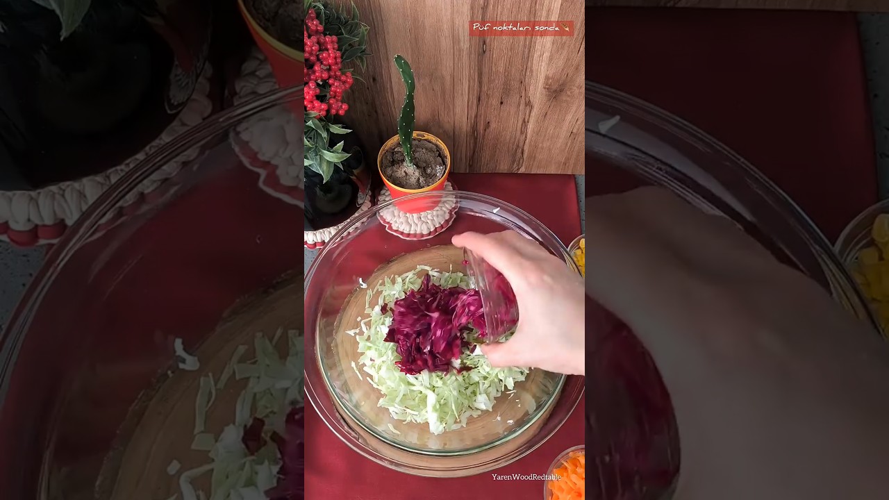 Çok Pratik Bir Salata Tarifi😍 #pratiktarifler #lahana #salatatarifleri #aboneolun