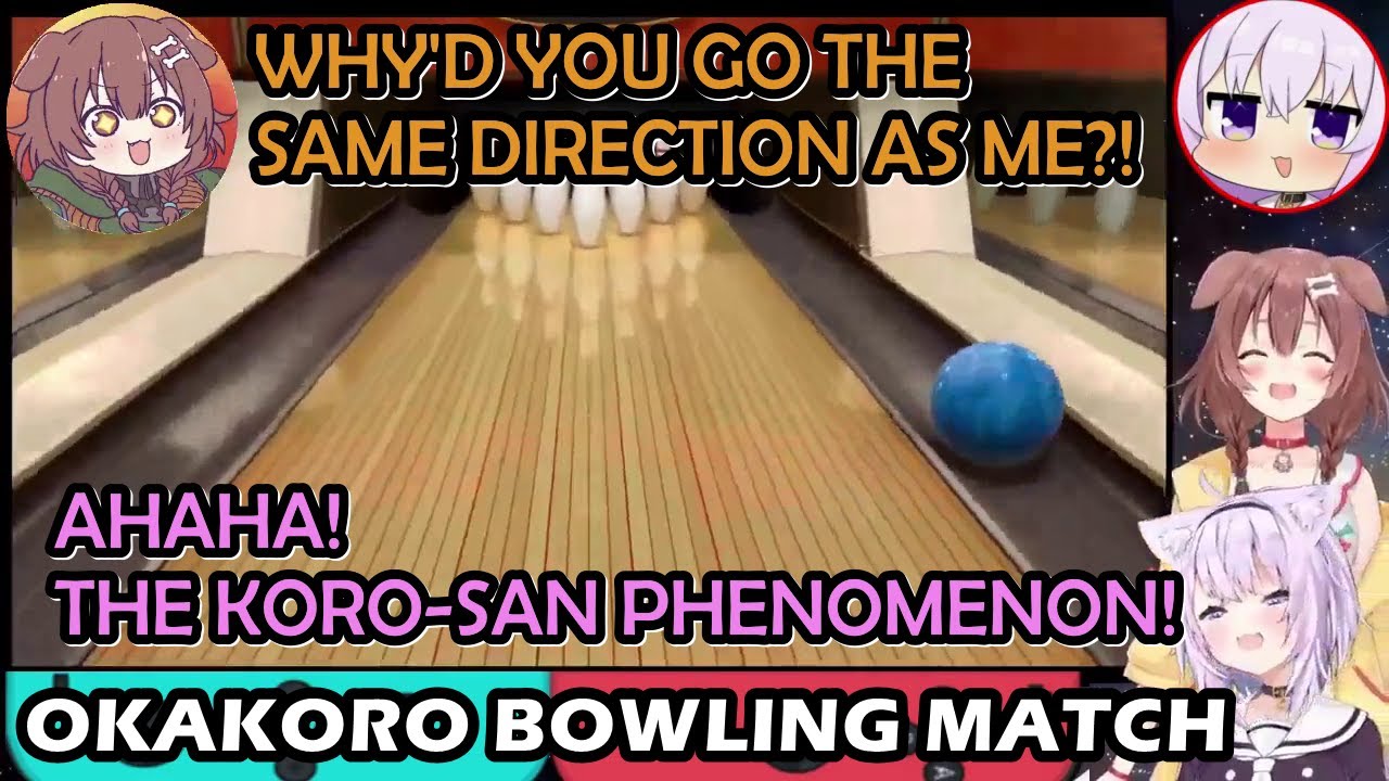 No One Can Escape From Korone Bowling Curse Even Okayu - OkaKoro Bowling Match【Hololive English Sub】