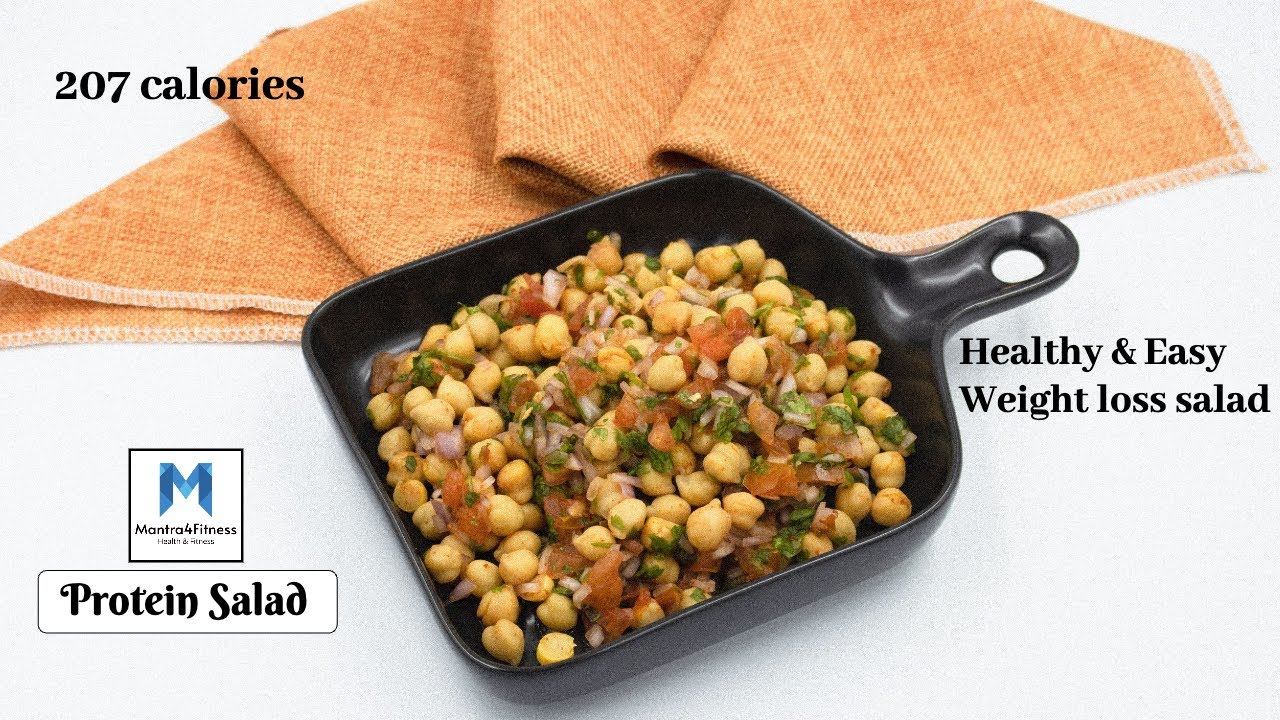 Protein Rich Chickpea Salad Recipe for Weight Loss (only 207 calories)