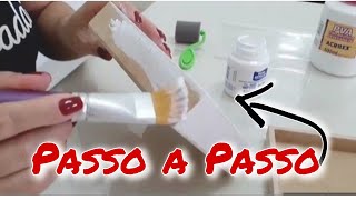 Pintura de caixa de MDF para INICIANTES com PINCEL e ROLINHO | Decoração com RENDA #rharalembrancas