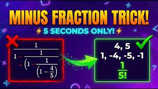 Continued Fractions Short Trick - 2 | Negative Sign Simplification Trick | SSC, Banking, Railways