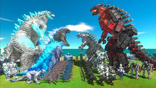 Evolution of Godzilla 2014 Ice Frostbite VS Dark Evil Mechagodzilla - Animal Revolt Battle Simulator