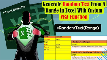 Get Random Text in Excel from a range with Custom Function