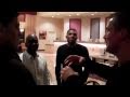 Nick Diaz and Paul Daley confront each other in a hotel restaraunt after the fight