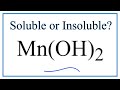 Solubility of Manganese II Hydroxide