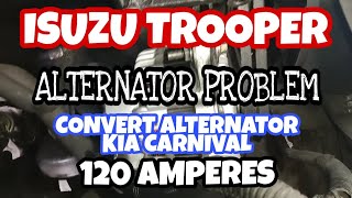 ISUZU TROOPER, Alternator Problem, Convert Alternator kia carnival 120 Amperes