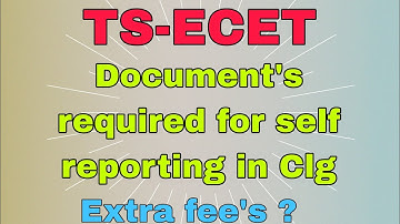 TS-ECET Document Required for Self Reporting in Clg || KVS TRICKS ||