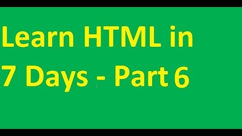 html part 6 tables in html