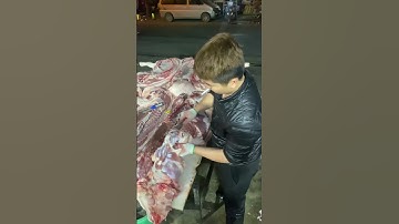 Bones are being quickly removed from the pork #delicious #food #https