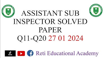 SPSC Assistant Sub Inspector BPS-09 Solved Paper 2024 SPSC Past Papers 2024 SPSC Past Papers MCQS