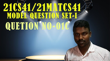 21CS41/21MATCS41 | MODEL QUESTION PAPER SET-1|SOLUTION |VTU FOURTH SEMESTER|