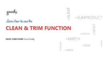 CLEAN AND TRIM Functions in Excel