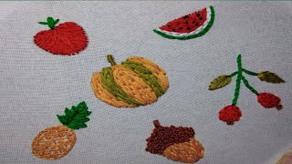 Amazing Fruits Hand Embroidery Tutorial /Hand Embroidery for beginners /Fruit Embroidery/part 1