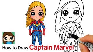 How to Draw Captain Marvel | Avengers Endgame screenshot 3