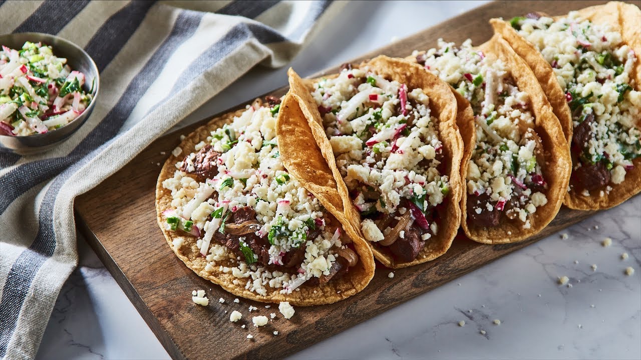 Steak Tacos with Radish Pico de Gallo - YouTube