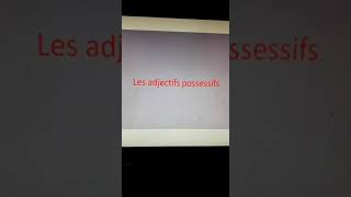 Les adjectifs possessifs