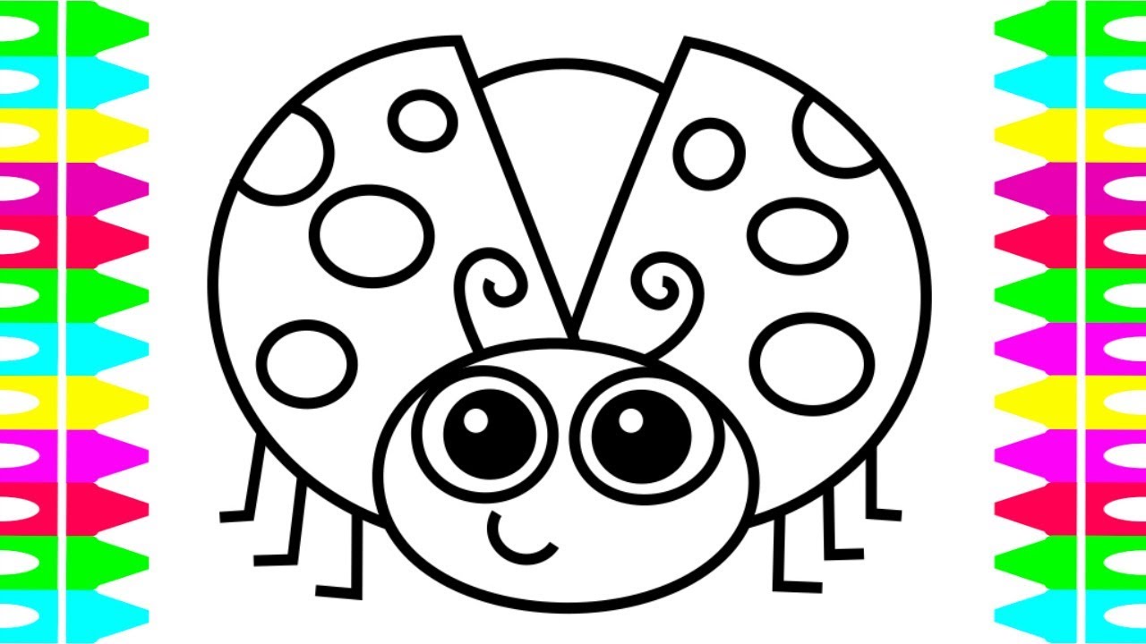 How to Draw a Cartoon Ladybug | Coloring Book Pages for ...
