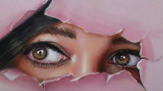 How to paint REALISTIC EYES acrylic painting.