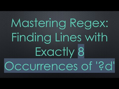 Mastering Regex: Finding