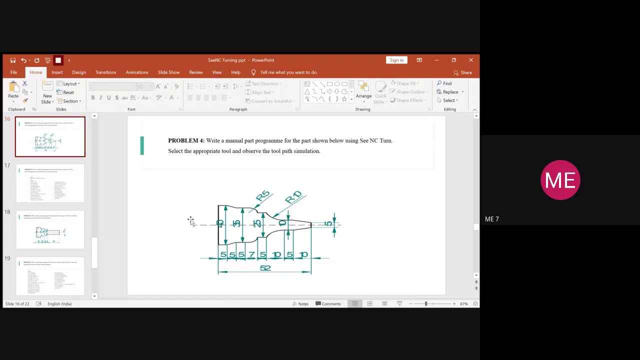 Part Programming on Turning & Drilling operation  CIM LAB B1  VII SEM 8 OCT 2020