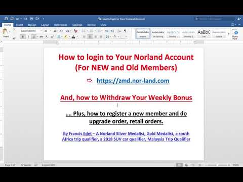 How to login to Your Norland Account, Withdraw Your Wallet, and Register New Members