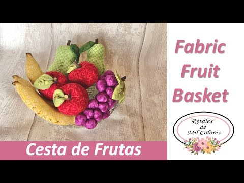 86 - Fabric Fruit Basket: banana🍌, apple🍎, pear 🍐 and bunch of grapes 🍇 with molds