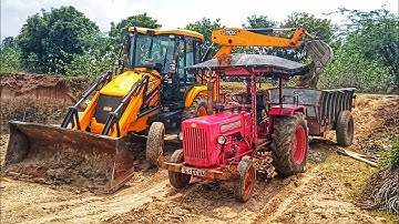 jcb Mahindra 575Di tractor tipper loading 3dx jcb vs jcb working 3dx jcb video