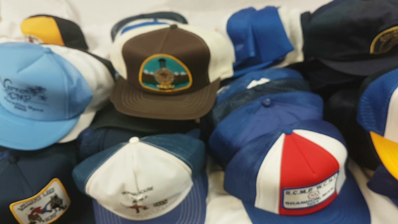 We bought 66 VINTAGE 80s RCMP Trucker Hats