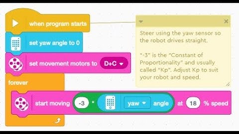 Lego FLL Spike Prime - Drive Straight Using Yaw Sensor