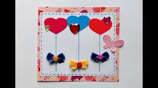 #Birthday card with hearts with your own hands#