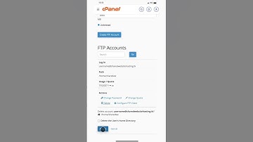 How to delete FTP accounts in cPanel