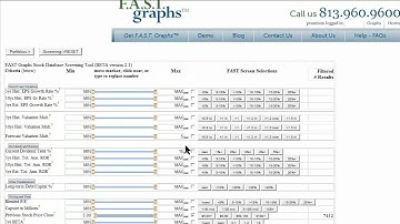 OCT-2012 The Screening Tool on F.A.S.T. Graphs™   (www.fastgraphs.com) -Demo 4