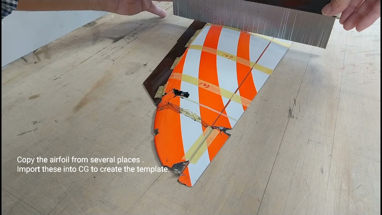 RC glider repair start / airfoil copy and making / F3F VANTAGE