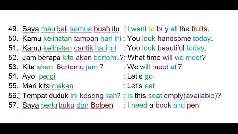Learn Indonesian language   128 most  common Indonesian Phrases Part 3