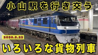 宇都宮線の貨物列車 小山駅を貨物列車が次々と通過 EH500金太郎 EF210桃太郎