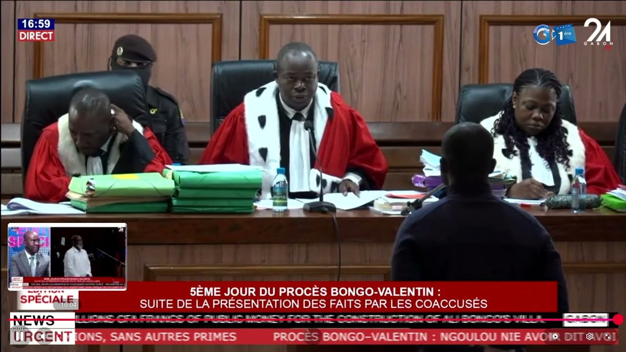 🔴Procès BONGO VALENTIN : 5ème jour/ suite de la présentation des faits par les coaccusés.