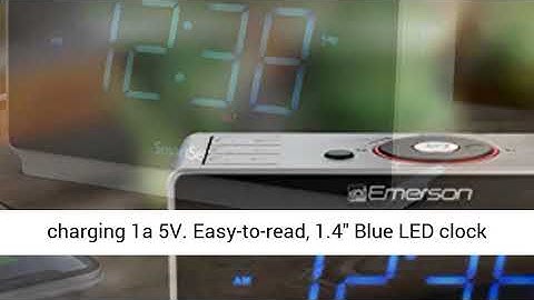 Emerson Radio ER100112 Smartset Alarm Clock Radio with Bluetooth Speaker, USB Charging, Night Light,