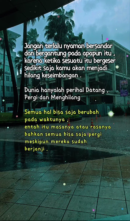 Jangan Terlalu Nyaman Bersandar