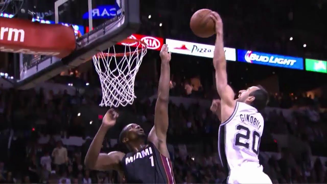 Manu Ginobili is Spur of the moment after this dunk during first half of  Game 5 of NBA Finals; Watch this 