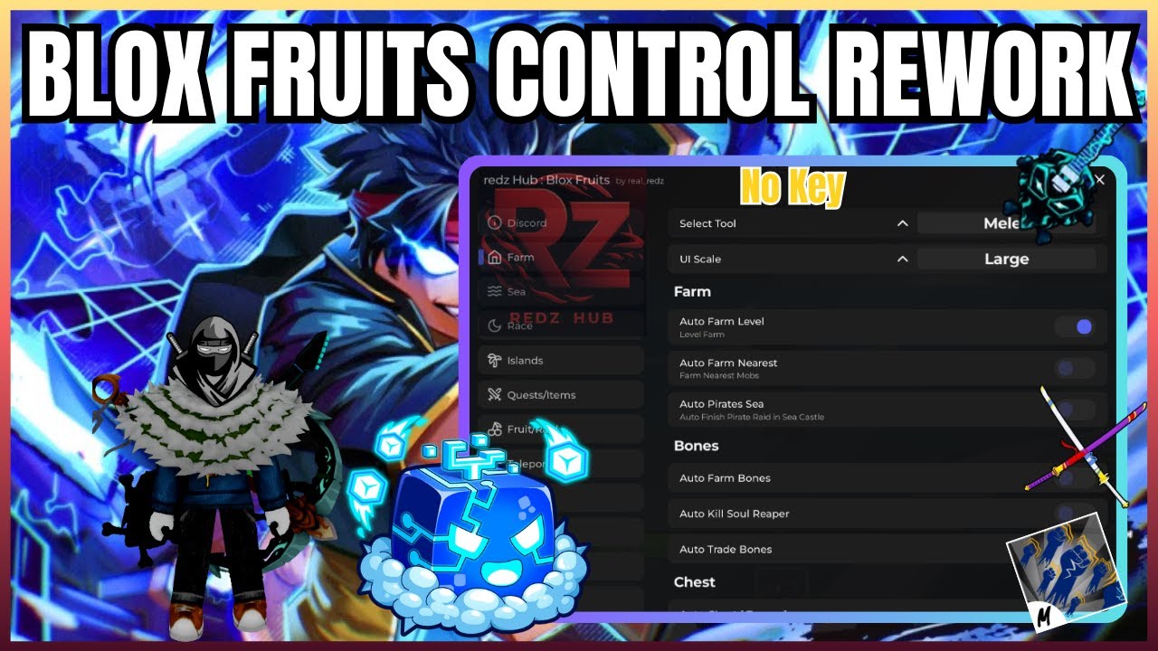 [ Control Rework ] Best Blox Fruits REDZ HUB Script No Key | Auto Farm ...